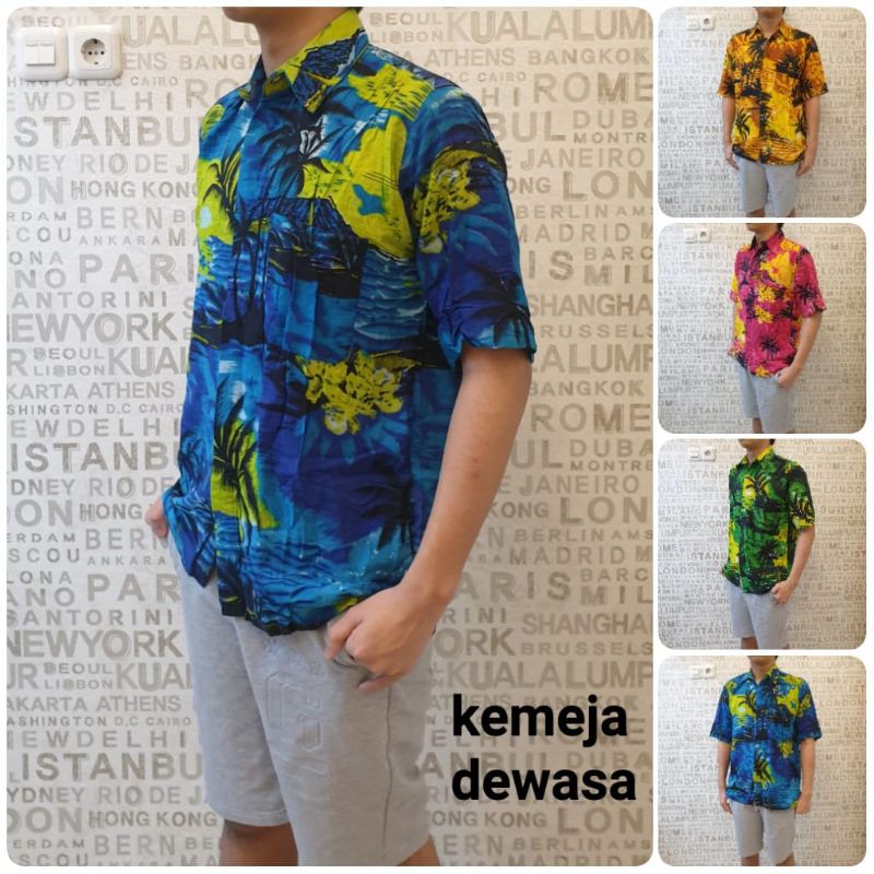 baju Bali pantai kemeja XL  dewasa tgn pendek