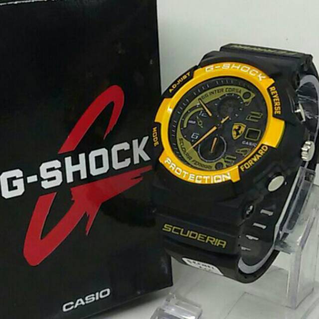 Jam tangan casio gshock black yellow kw super