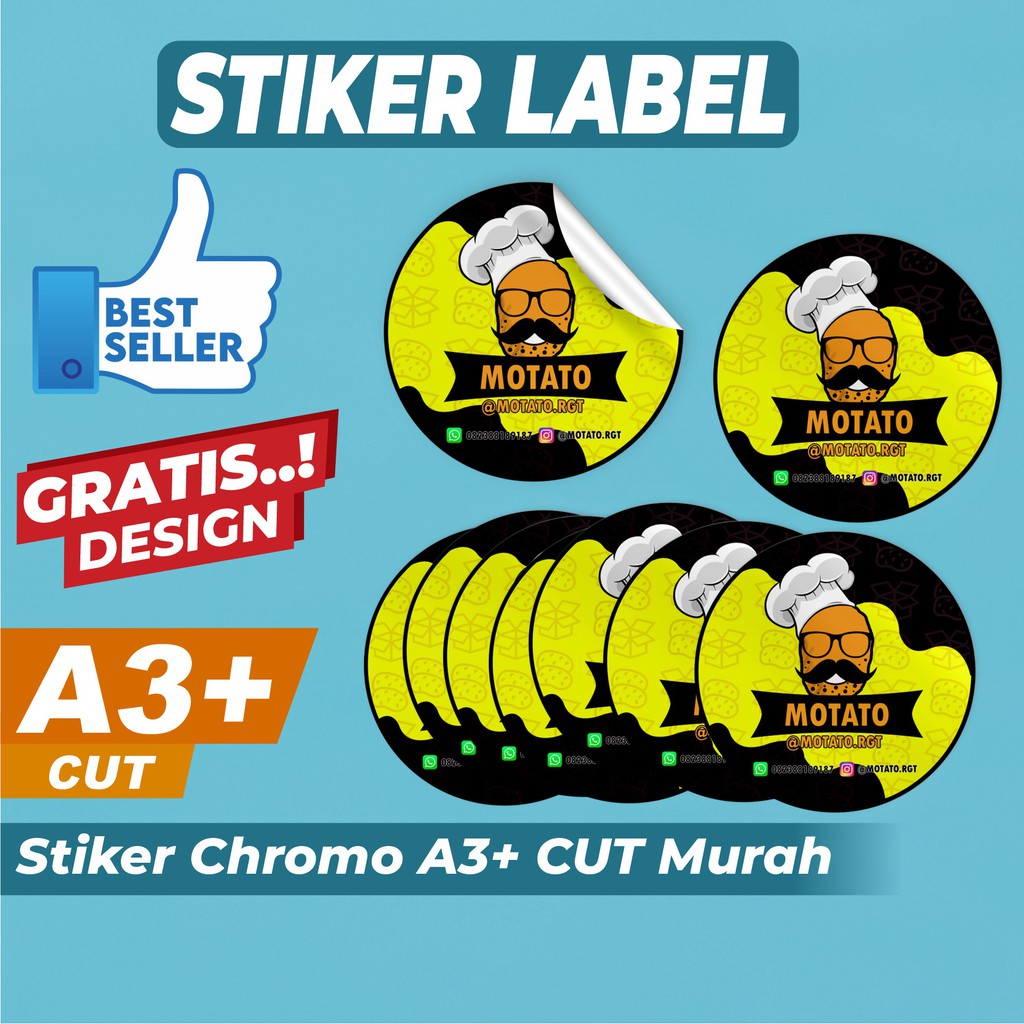 

Cetak Stiker Label Makanan Stiker Label Bulat Toko Nama Olshop Kue Bakery Kemasan Produk A3+