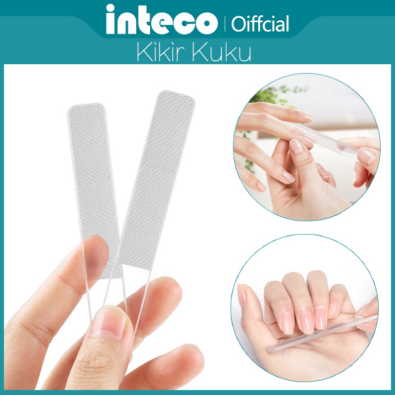 Kikir Kuku Pengkilap Kaca Asahan Kuku Nail File FREE BOX kaca transparan