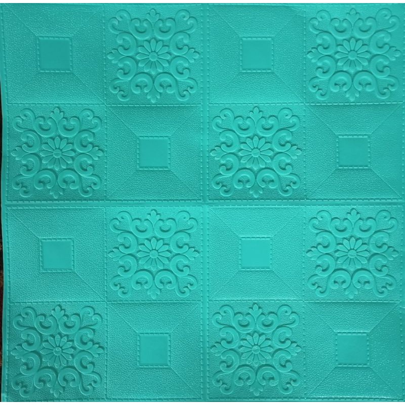 Brickfoam batik 3d 70x70cm Tebal 3mm-Batik tosca polos