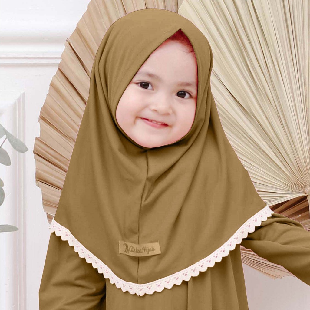 Hijab Anak Perempuan Instant Aiska / Pashmina Instan Alika  / Pashtan Anak / Jilbab Anak Perempuan / Kerudung Anak Bayi Renda / Hijab Balita Polos Original / Hijab Bayi