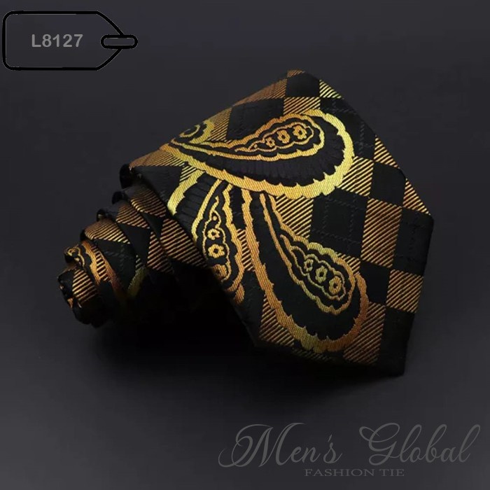 Dasi Pria DASI PRIA LEBAR 8 CM KANTOR WEDDING STRIP NAVY HITAM MERAH ELEGANT - L8127(M2O0) Dasi Pria