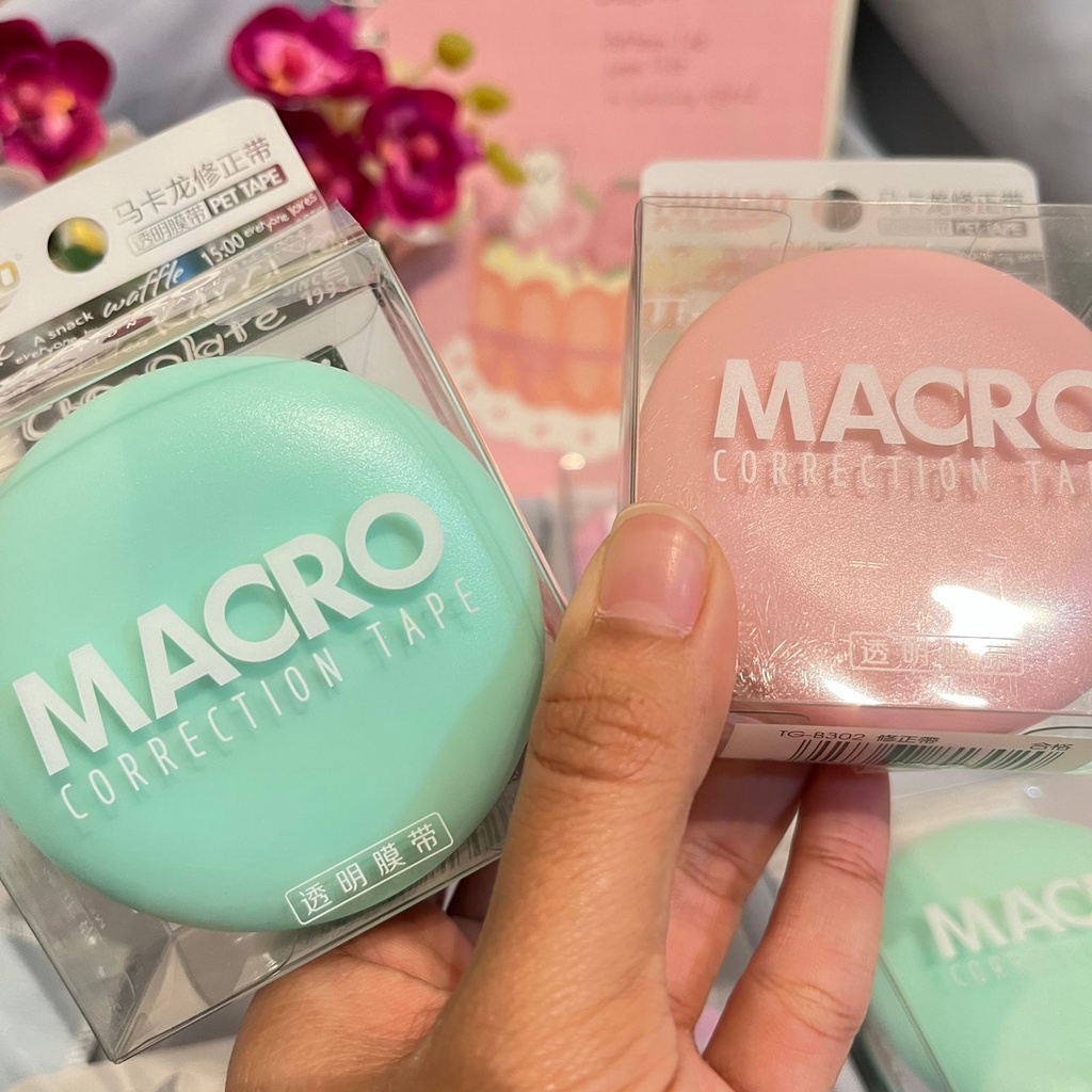 TIP EX ROLL BENTUK MAKARONS UNIK UKURAN BESAR WARNA SOFT PASTEL IMPORT CORRECTION TAPE MODEL MACARONS READY 3 WARNA STATIONARY SEKOLAH DAN KANTOR HARGA TERJANGKAU