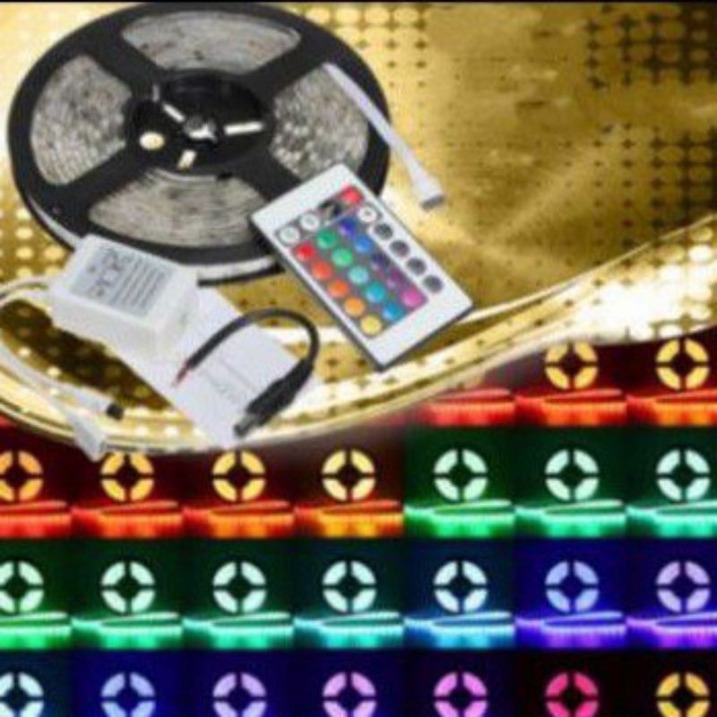 Lampu LED STRIP 3528 SMD 2835 IP44 RGB Lampu Tik tok Rgb REMOTE ADAPTOR MODUL SET Tiktok