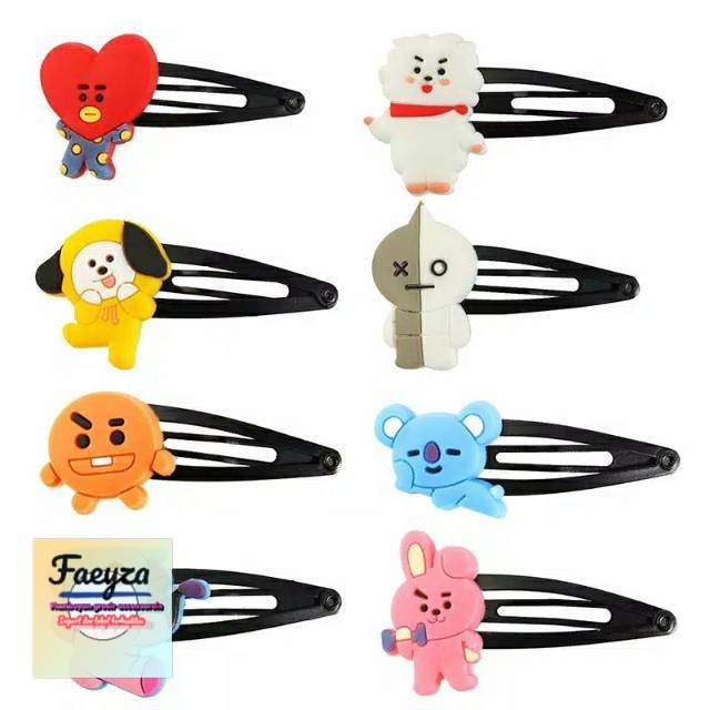 TERLARIS!! JEPIT RAMBUT BT21 ATAU BTS ISI 5 PASANG