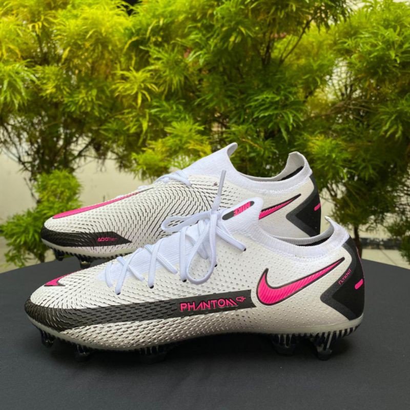 Sepatu Bola Nike Phantom GT Elite White Pink Blast FG