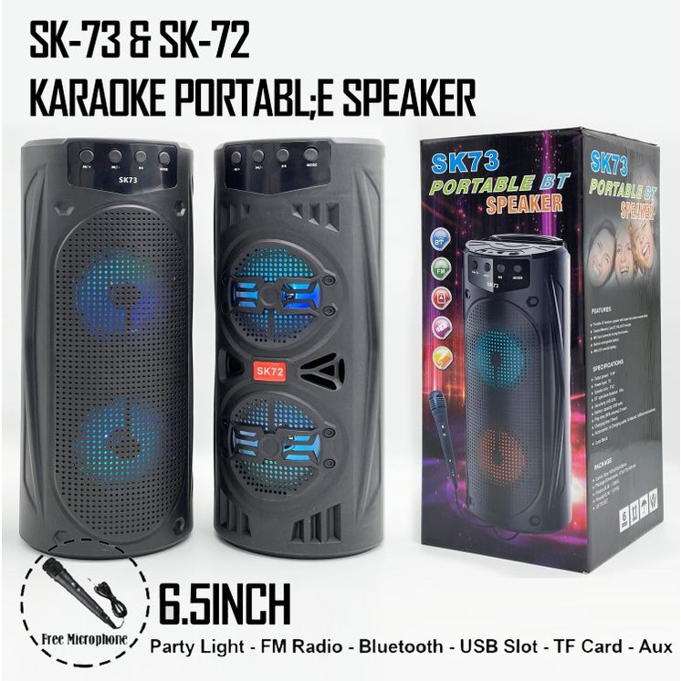 SPEAKER BLUETOOTH KAROKE SPEAKER LED SK72-SK73 SUPER BASS TERMURAH