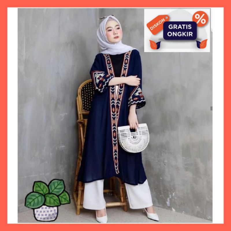 Atasan pakaian baju tunik remaja muslim wanita model pesta premium cantik murah elegan polos terbaru