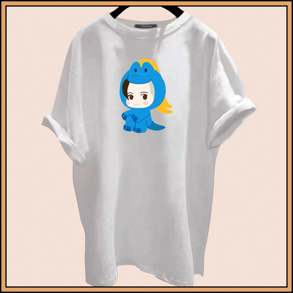 CALVIERO SHOP - BAJU KAOS ATASAN WANITA BLUE DINO PRINT