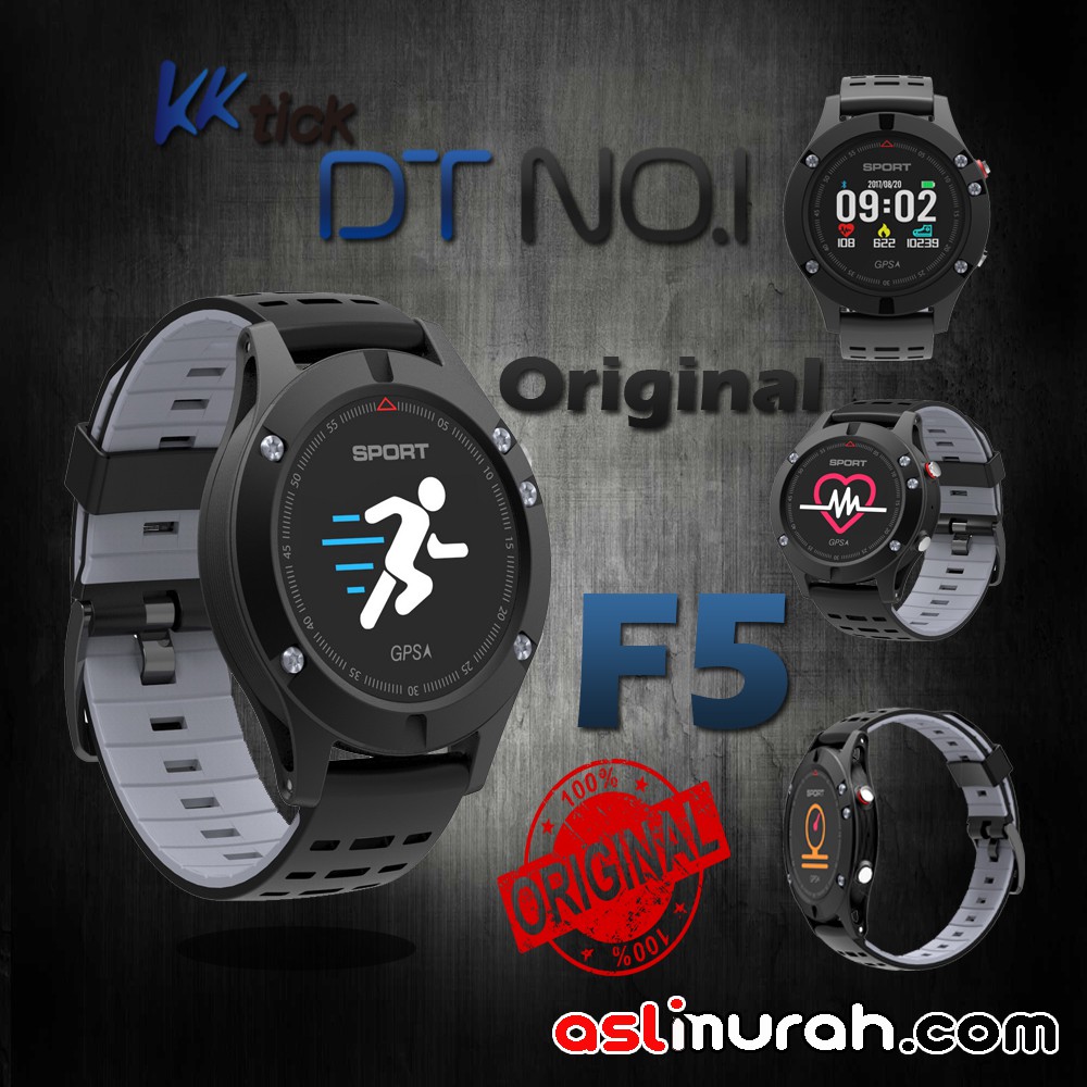 NO.1 F5 SmartWatch GPS Heart Rate Altimeter Barometer Temperatur -Grey
