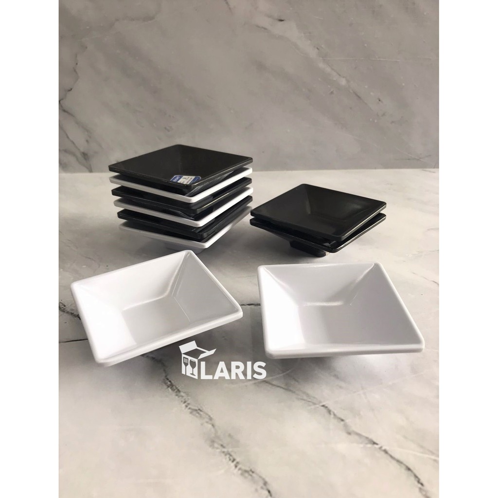 Sauce Dish Kotak Melamin Merk Onyx 7 cm 14027 / Piring Sambal