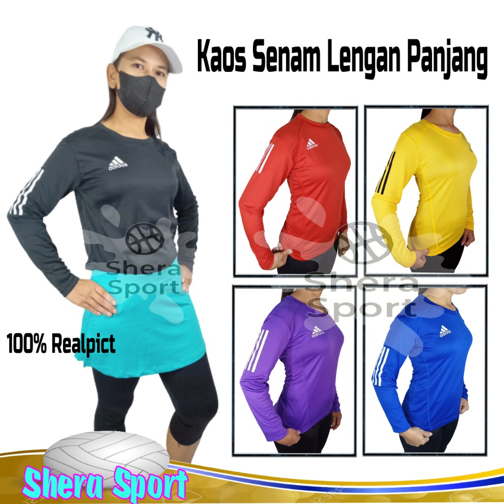 Baju Olahraga Senam Tangan Panjang Hijab Zumba Lari Tennis Aerobik Latihan