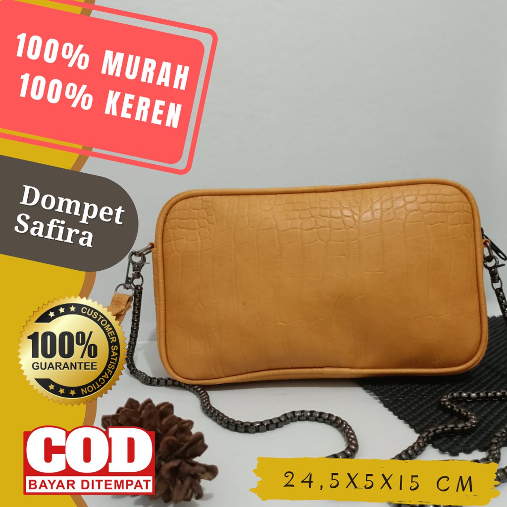DOMPET WANITA DOMPET CEWEK DOMPET KULIT POUCH SELEMPANG MINI PANJANG SAFIRA