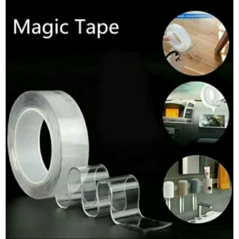 

NANO TAPE Perekat 2 Meter / Doublle Tape TIP Isolasi Bening Serbaguna