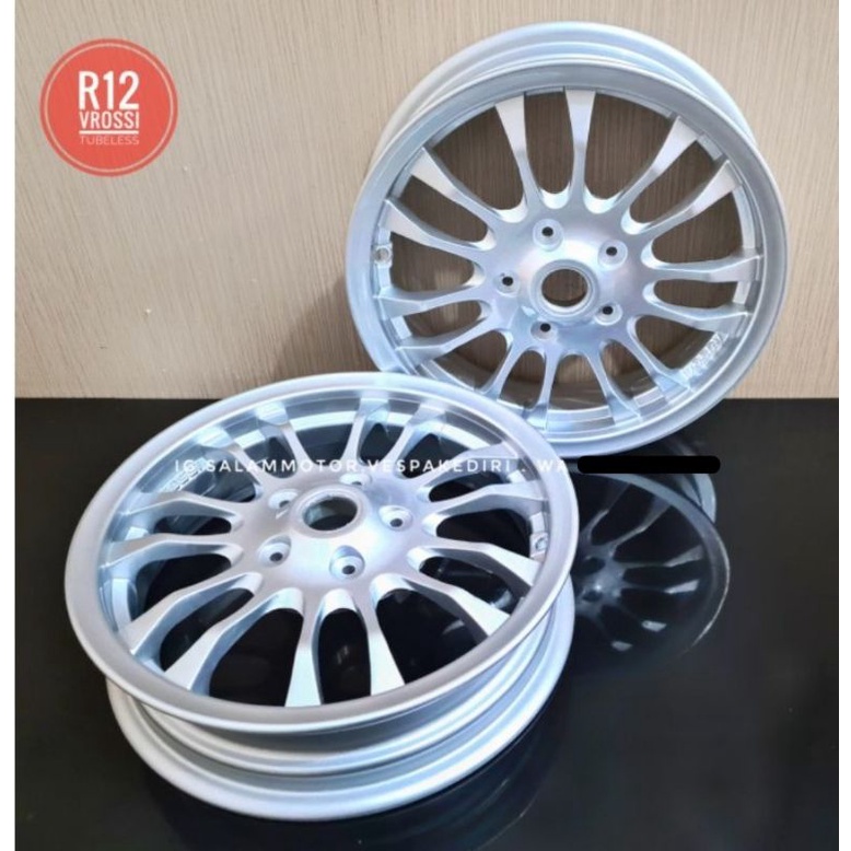 Velg vespa ring 12 tuscan Vrossi Vespa R12 GTS front front tubeless artic silver