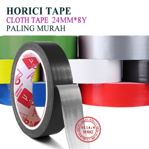 HORICI CLOTH TAPE 24MM*8Y ISOLASI WARNA WARNI LAKBAN PEREKAT SUPER MURAH /BAHAN TEBAL JILID LINEN