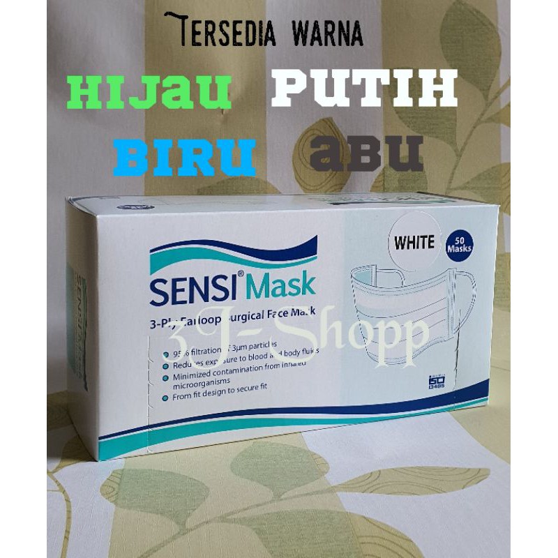 Masker SENSI earloop ORIGINAL 3ply isi 50pcs