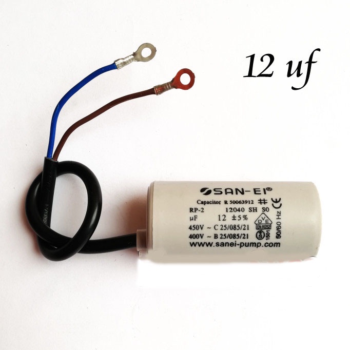 12 uf / 450 V SAN-EI Capacitor / Kapasitor Bulat / Capasitor Pompa Air