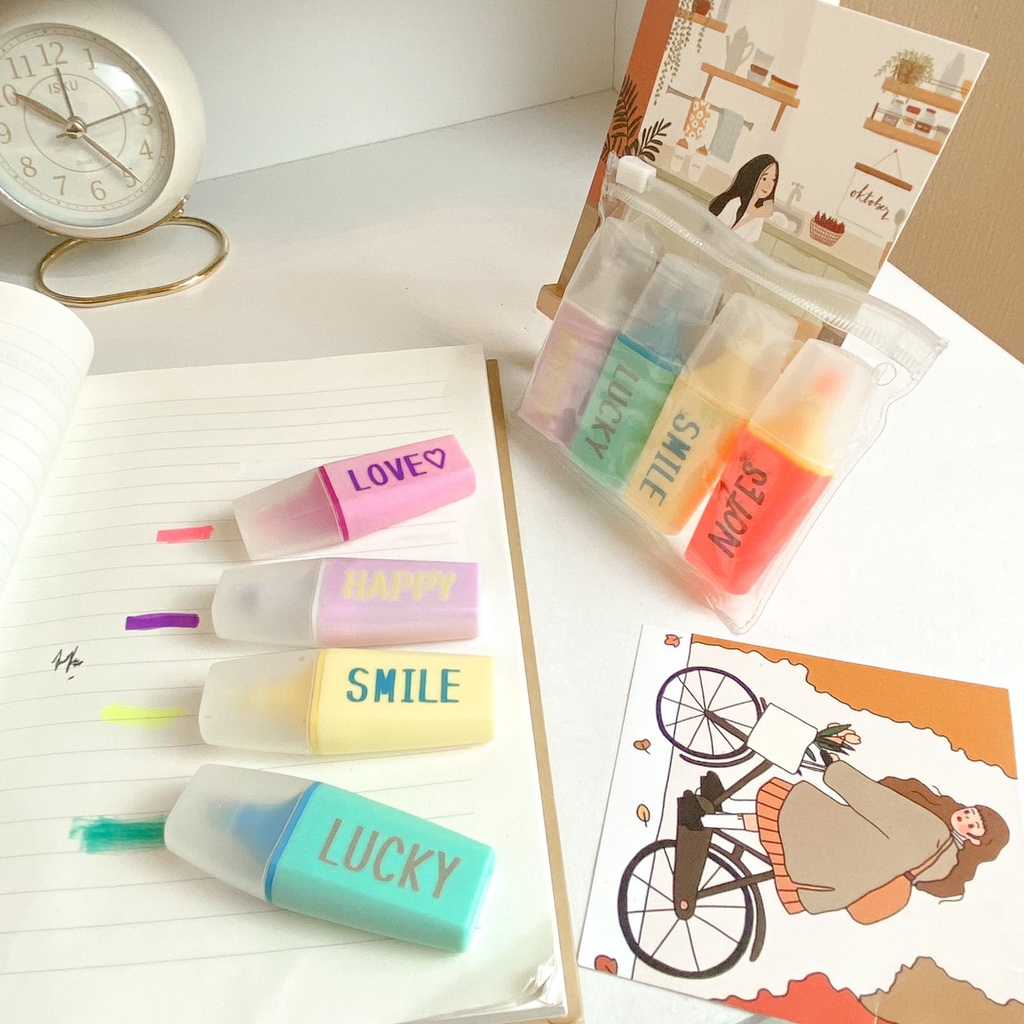 

TERMURAH STABILO MINI SMILE BISA COD 1 SET DAPAT 4 STABILO HIGLIGHTER MARKER MINI SMILE LUCU UNIK KEREN