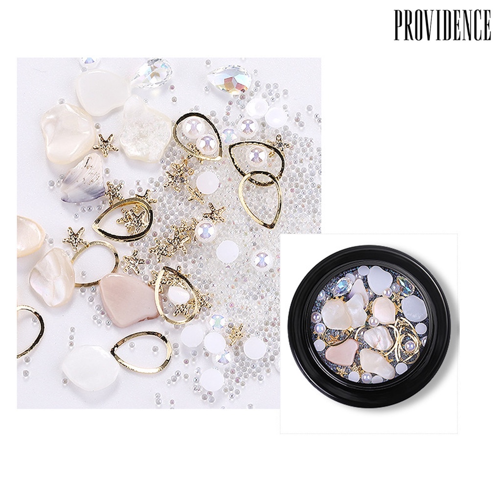 Providence 1 Kotak Manik-Manik Kerang Asimetris Untuk Dekorasi Nail Art / Manicure