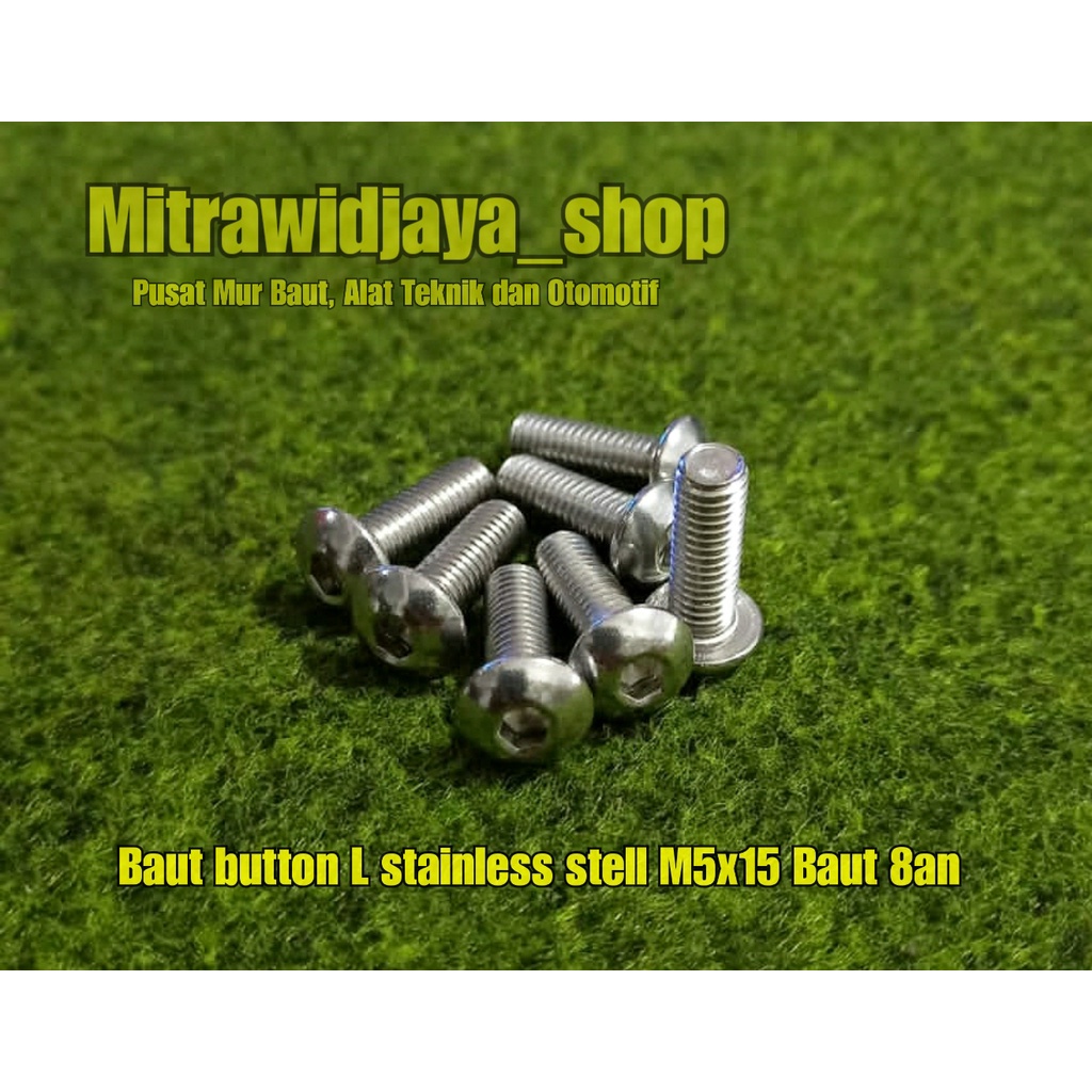 Baut Button L M5 x 15 kepala payung sus304 stainless bolt 5 x 15 baut button L M5x15 SUS stainless s