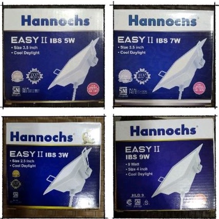 Hannochs IBS Lampu led panel Kotak/downlight hannochs 3,5,7,9watt/led tanam plafon kotak segi di kot