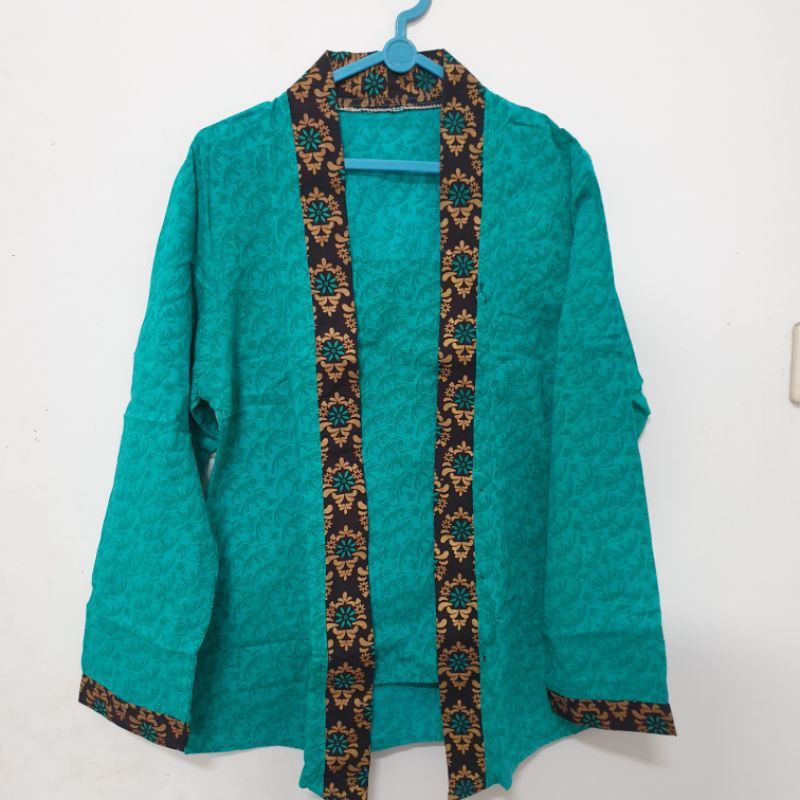 set kebaya kutu baru rok lilit hijau tosca
