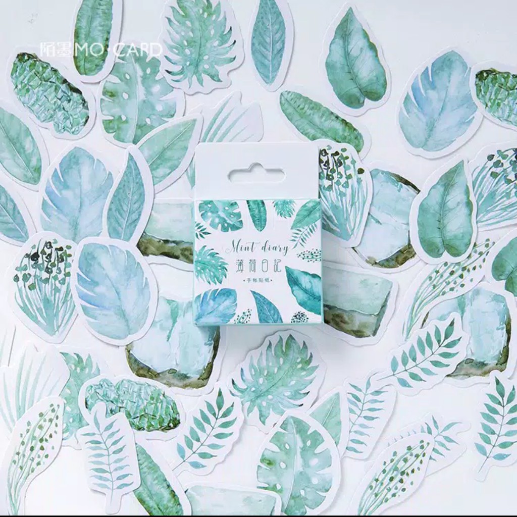 

45pcs Sticker Desain Mint untuk Scrapbook/Jurnal/Diary