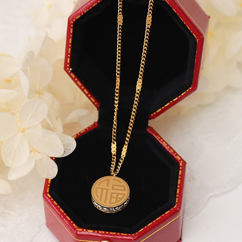 SANGCAKRA COD - Kalung Titanium Wanita Model Terbaru 2023 Kalung Liontin Dua Sisi - KL1
