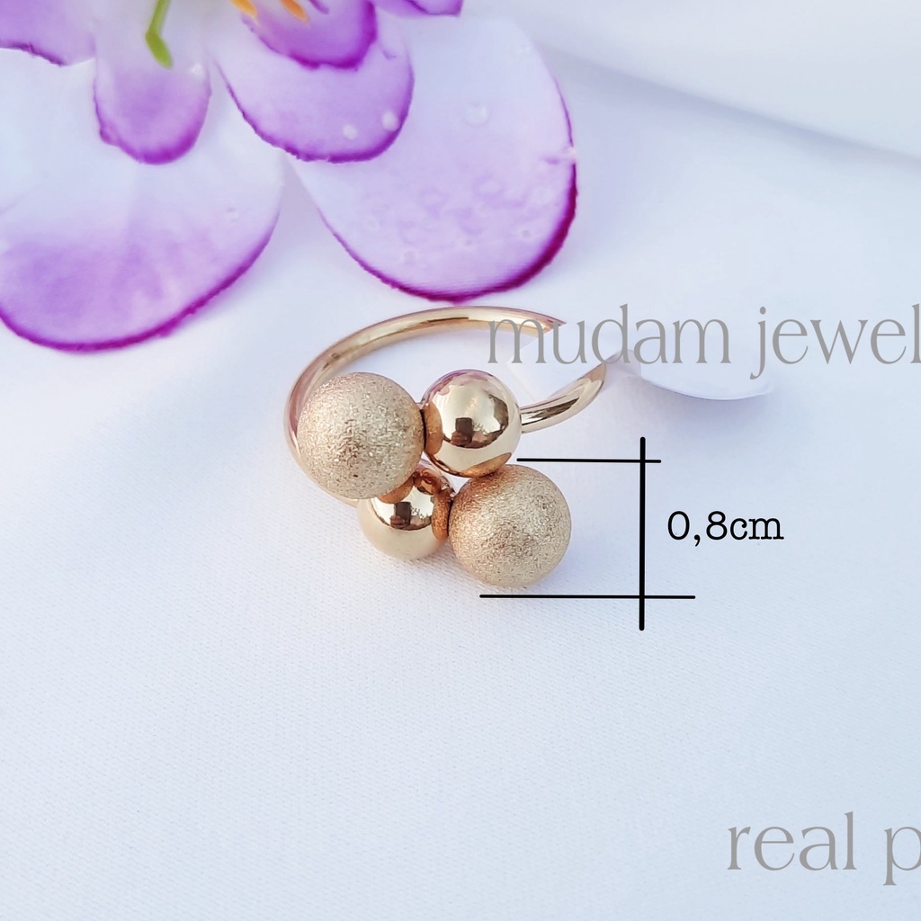 Cincin Titanium Sand Balls Tersedia Warna Rosegold, Gold