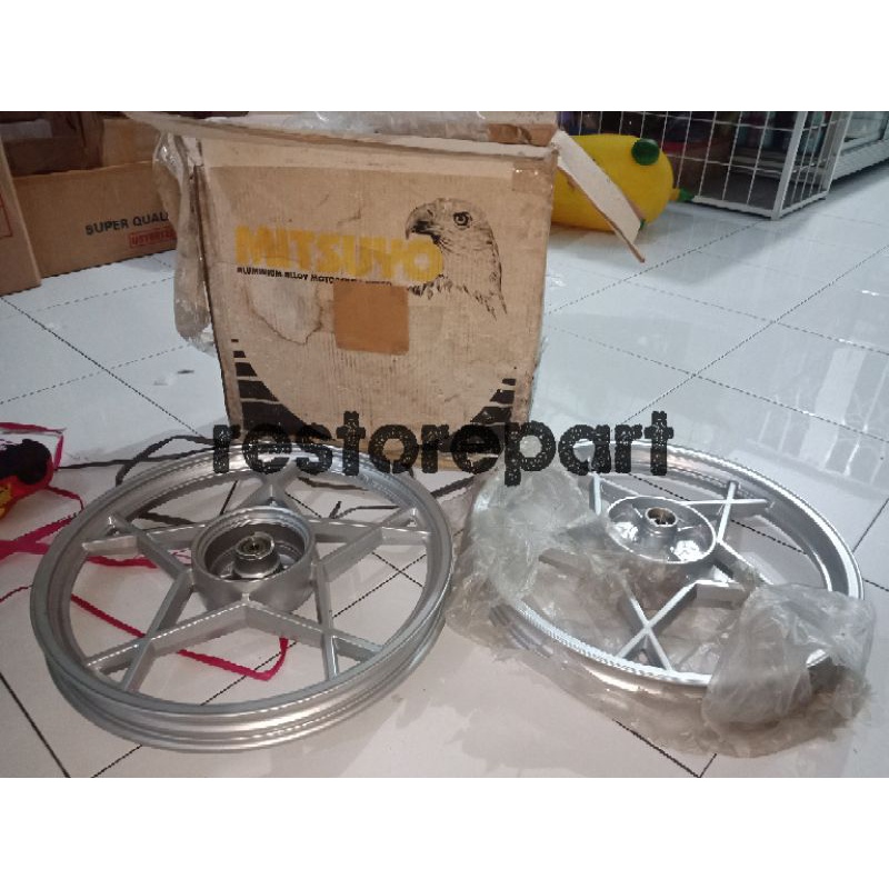 velg pelg peleg rims tromol roda depan belakang mitsuyo japan suzuki rc80 rc100 rc110 crystal tornad