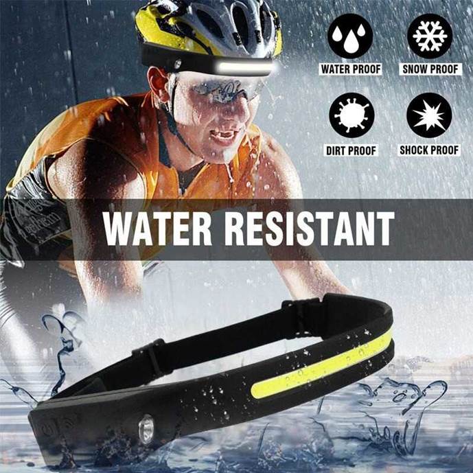 LX200 Senter Kepala Headligth Headlamp Flashlight Sensor 5 Mode USB LED XPE+COB Rechargeable Waterproof IPX4