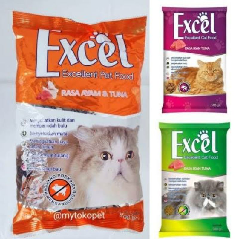 Makanan Kucing Excel / Dry Cat Food Excel / Excel 500 gram