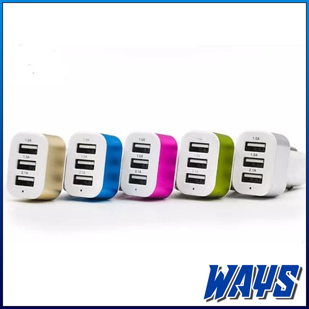 [Z148] 3in1 Car Charger Port USB - Colokan Casan Hp Mobil Universal