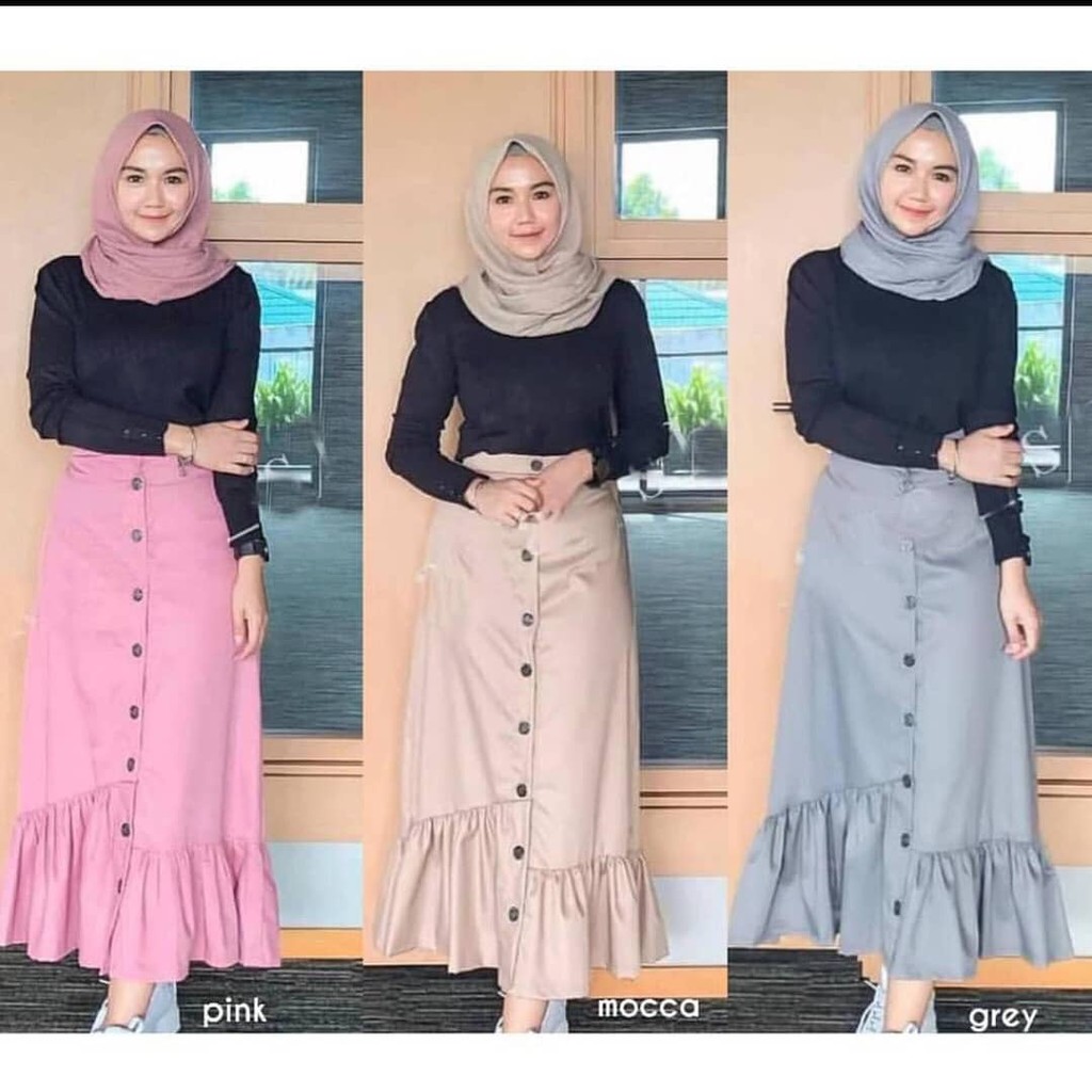 Alny Hijab - Rok Ruffle Skirt Wolfis