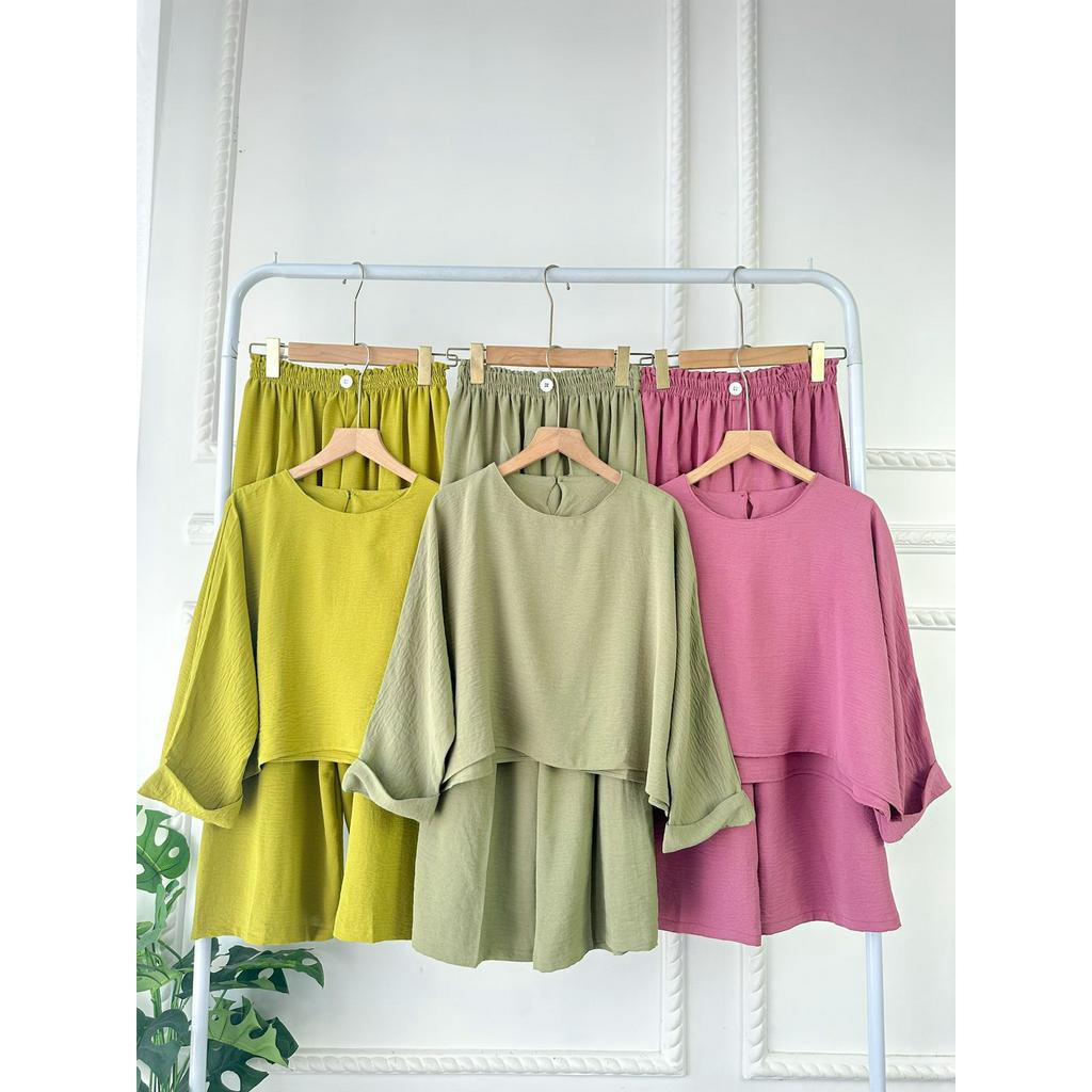 VIOLA ONESET SETELAN WANITA MUSLIMAH AIRFLOW CRINCKLE ONE SET PREMIUM