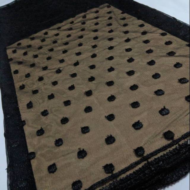 Bahan kain tulle polkadot bordir / tile dit / brokat aplikasi  harga 0,5m