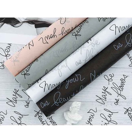 

Fw 93 1 Lembar Kertas Bunga Bouquet Paper Warp Packing Paper Print Motif Flower Word Gaya Korea