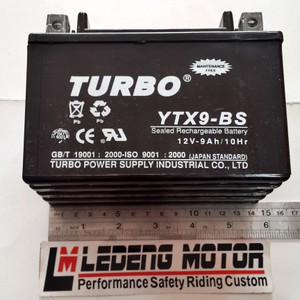 Aki Kering Turbo Battery YTX9-BS Ninja 250 CBR Piaggio