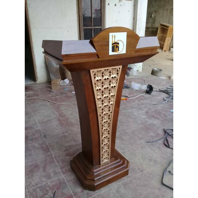Podium Mimbar Mihrab Masjid Ceramah Ukir Kayu Jati Jujur Barokah Furniture Jepara