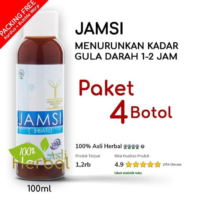 

(BISA BAYAR DITEMPAT) PROMO - PAKET JAMSI 100ml BELI 3 GRATIS 1 - Herbal Diabetes - Diabet