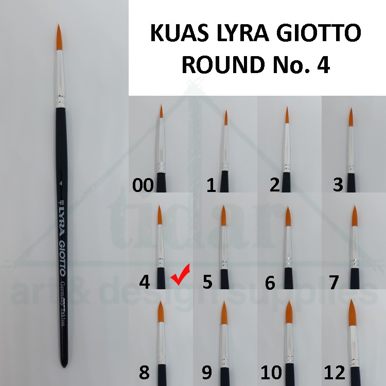 

Lyra Giotto Artist Round Brush No. 4 - Kuas Lukis Taklon Lira Bulat Lancip