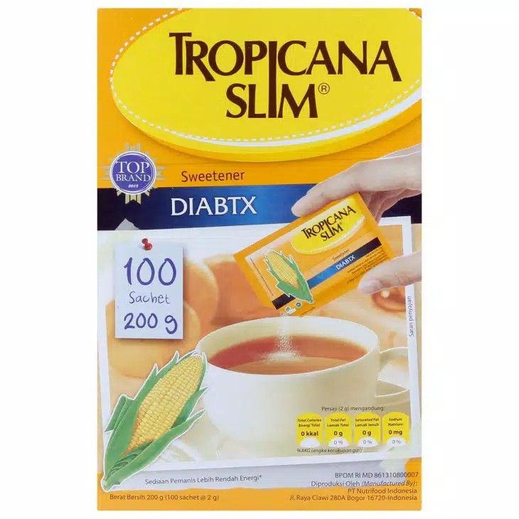 

Tropicana Slim Sweetener Diabetics 100's