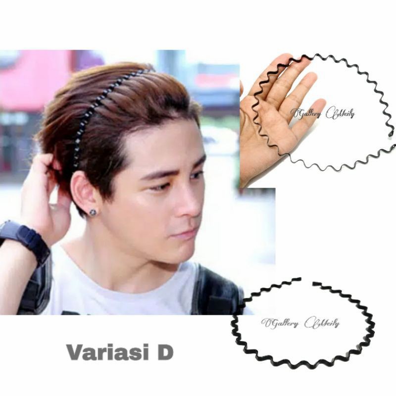 Bando Sirkam Spiral Warna Hitam Gaya Korea Untuk Wanita Dan Pria/Bando Multi Untuk Aksesoris Unisex