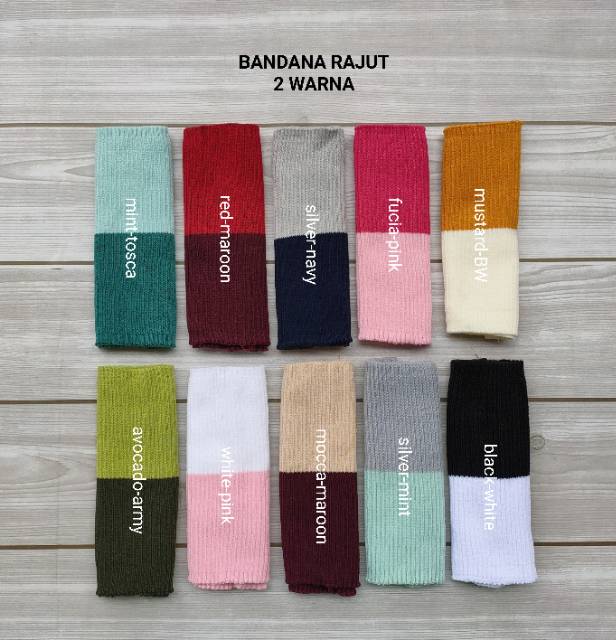 BANDANA RAJUT 2 WARNA