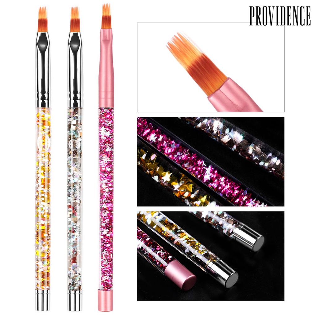 Providence Nail Art Brush Reusable Flat Head Nylon DIY Design Nail Drawing Brush for Beauty