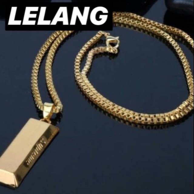 supreme goldbar custom necklace