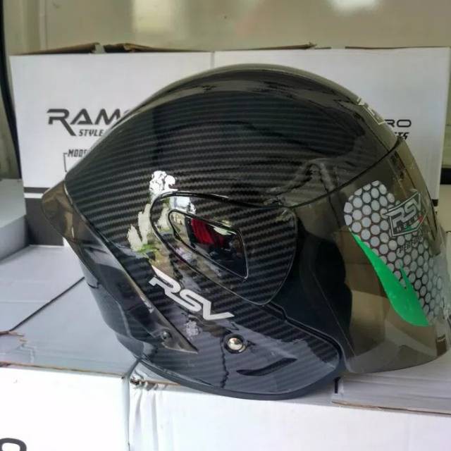 Helm half face RSV CARBON visor smoke