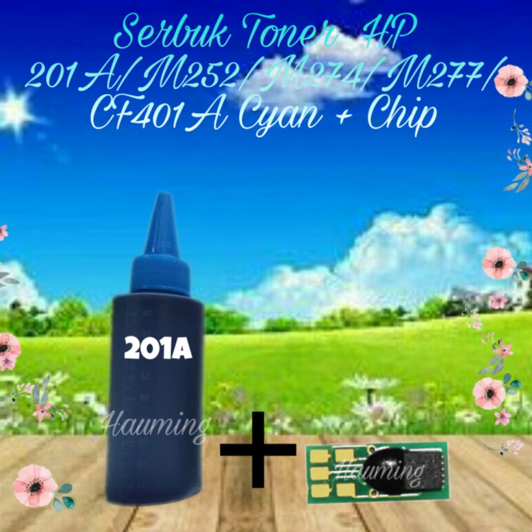 Serbuk Toner HP 201A M252 M274 M277 M252n M252dw M274n M277n M277dw CF401A Cyan 1x Isi